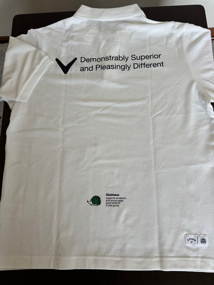 クラブハウスキャロウェイコラボ白半袖ポロシャツ