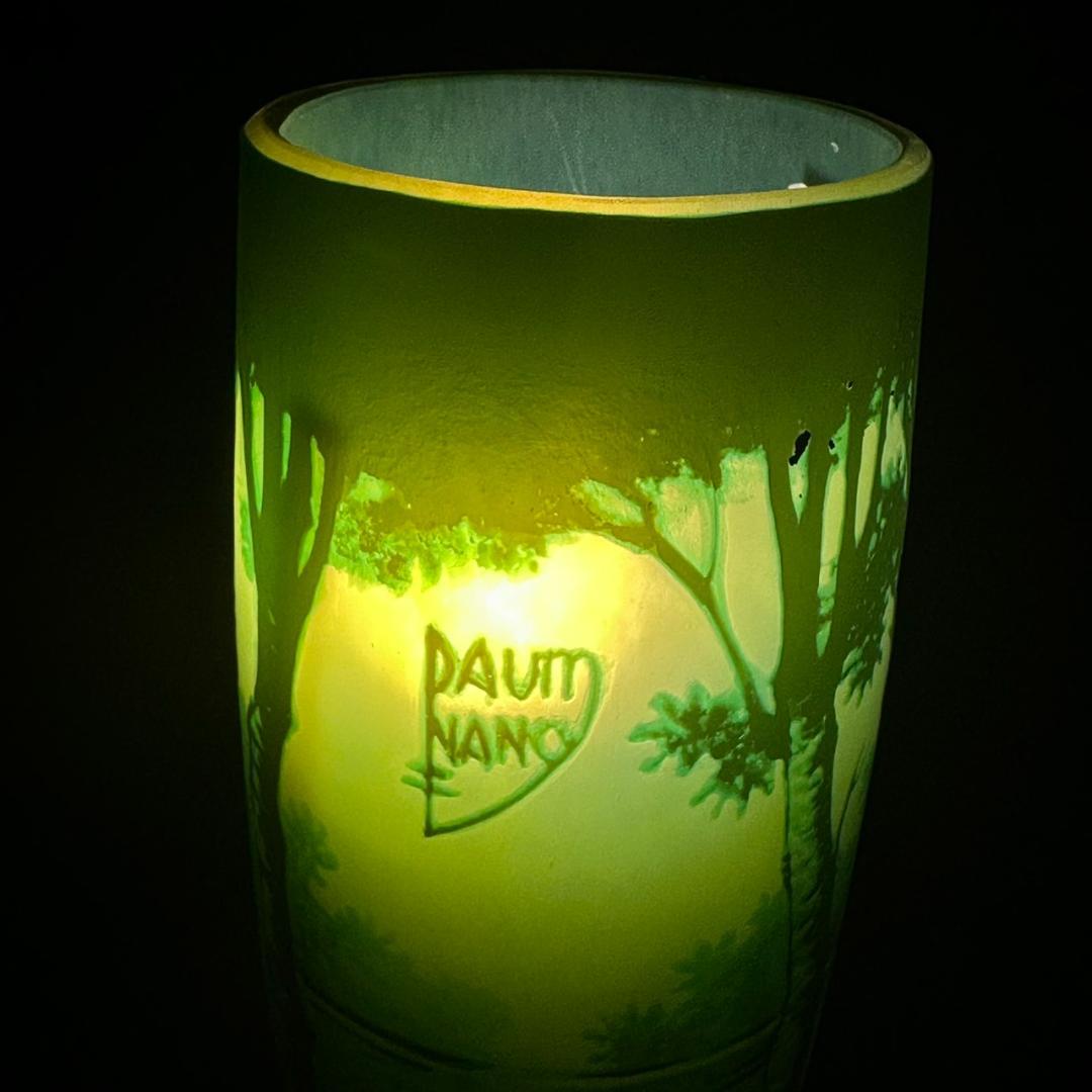 ドームナンシー 筒型 　卓上証明　高さ17.5cm 被せガラス　アンテルカレール