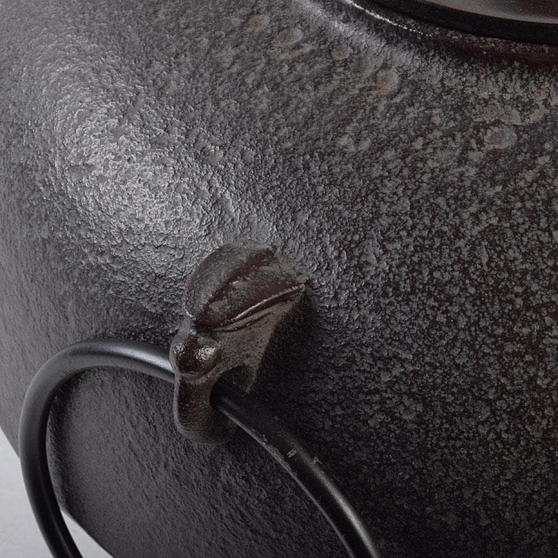 茶道具　人間国宝　釜師　高橋敬典作　菊桐文　平丸政所釜　共箱　V　R9044B