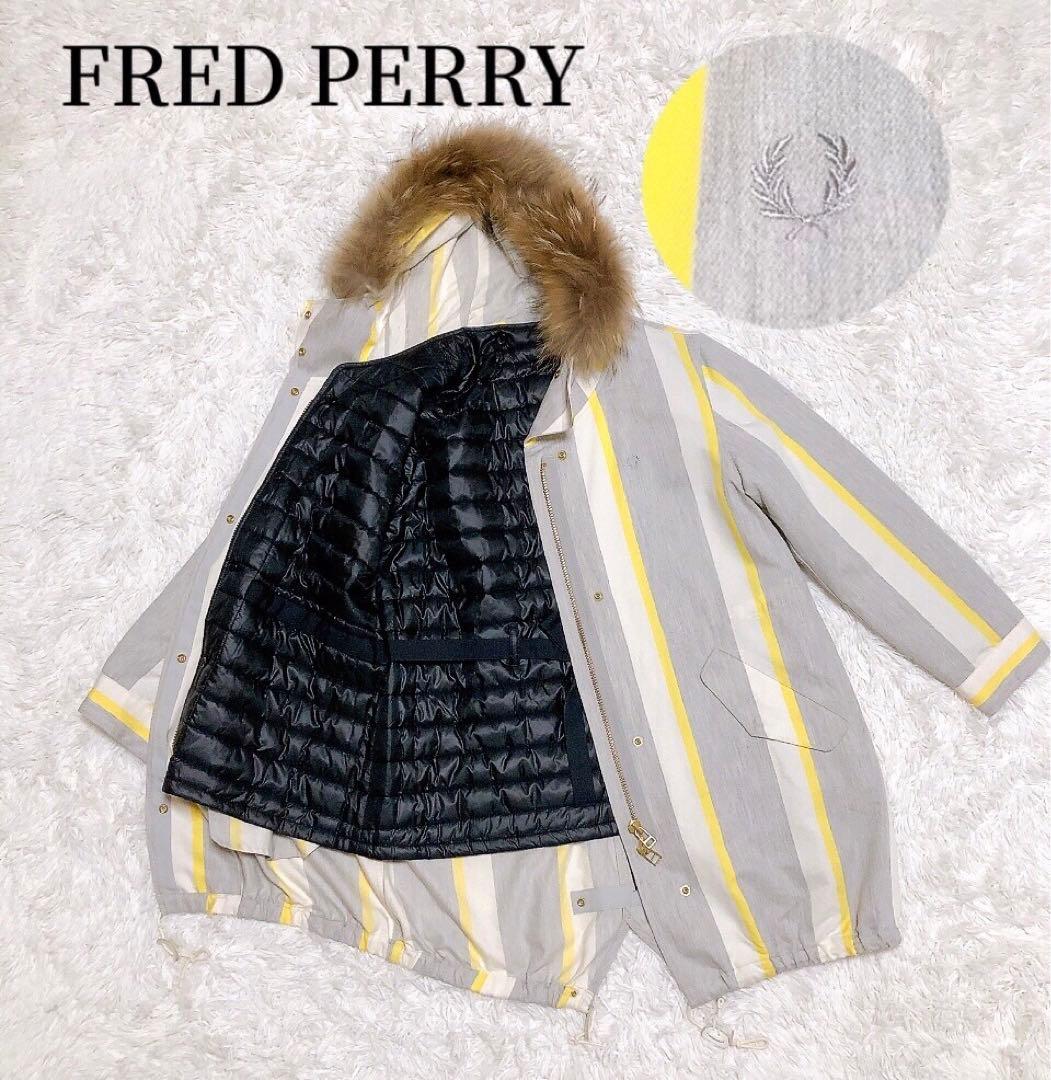 まっきゃん フレッドペリーミントデザインズモッズ コートストライプ ファー