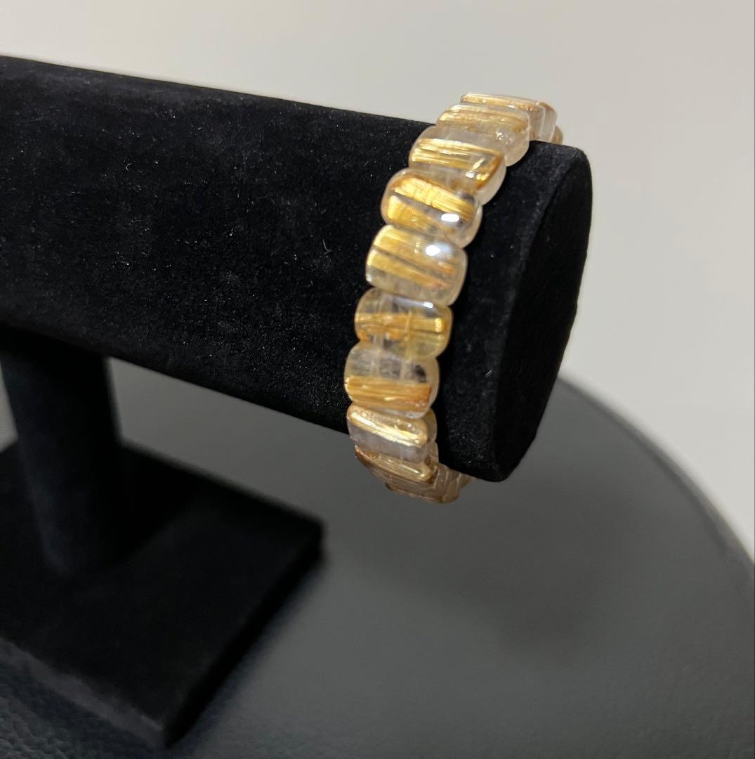 ✨天然ゴールドルチルクォーツブレスレットバングル