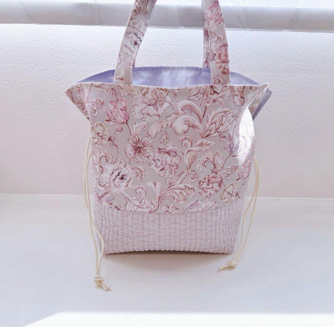 【K☆ページ】リバティ　縮小セリーヌ　リボンチャーム付き楕円底バッグ