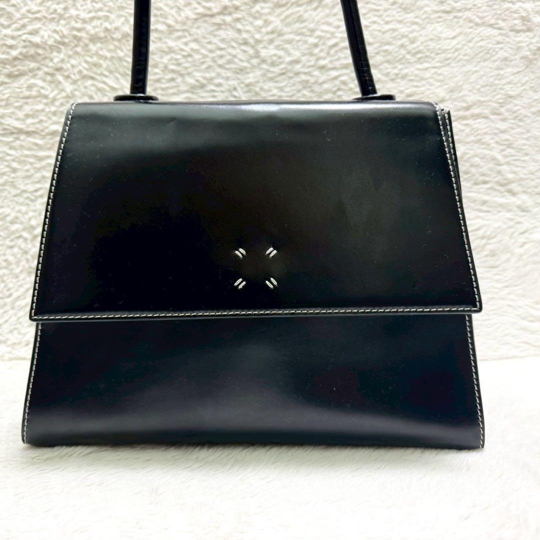 VASIC BEE スムースレザー 2way ワンハンドバッグ 肩掛け ブラック