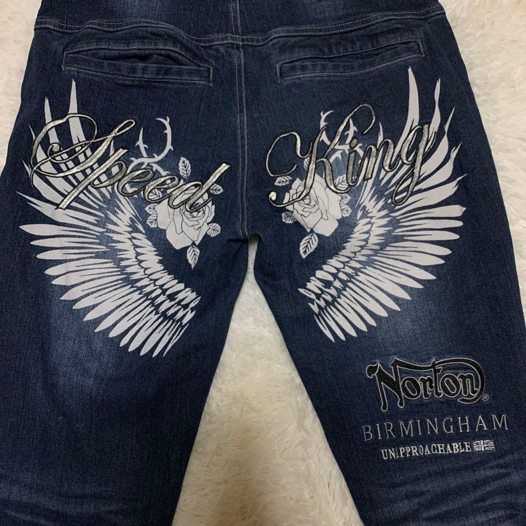 ノートン NORTON ジーンズ ウイングロゴ 刺繍 ストレッチ デニムパンツ