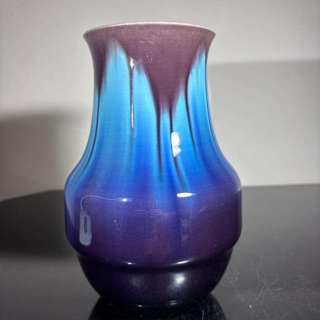 真作　人間国宝　美品　三代徳田八十吉(正彦) 花瓶