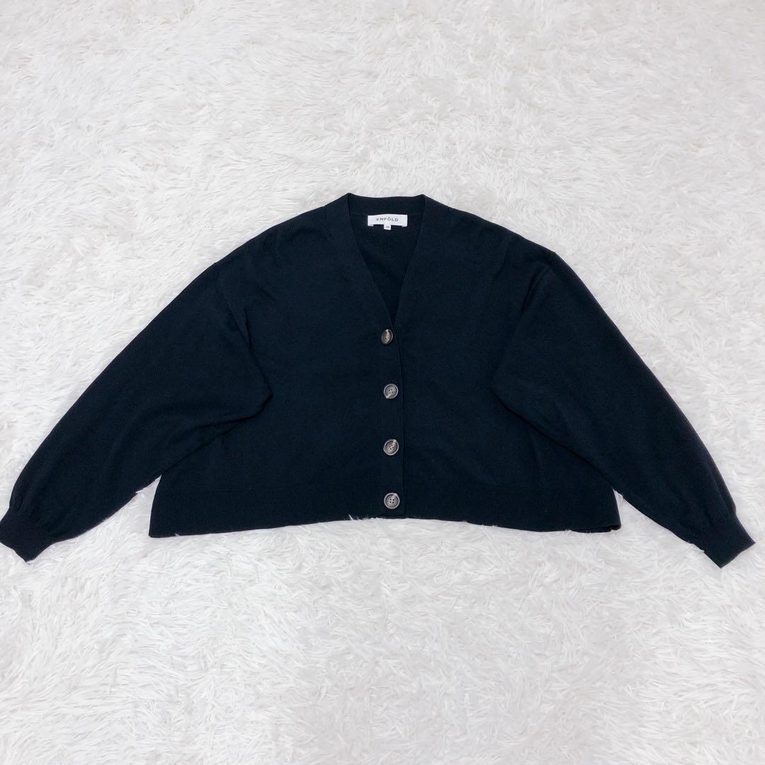 エンフォルド　WAVE DRAPE CARDIGAN ネイビー