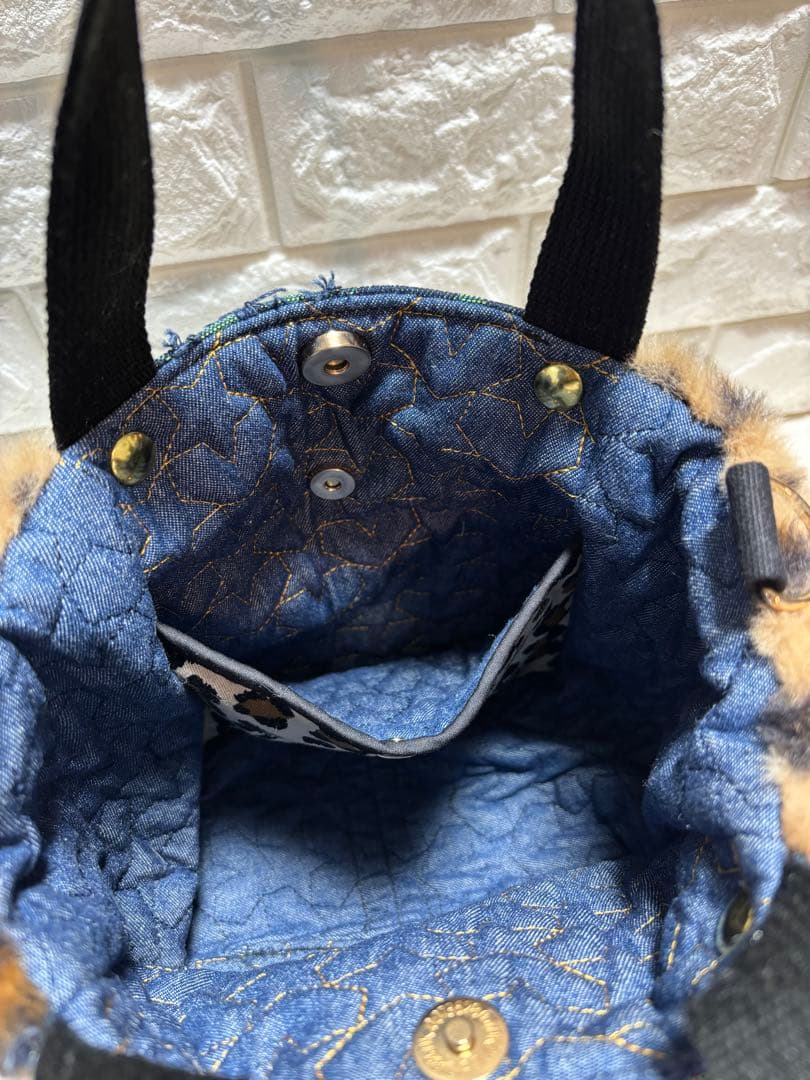 あ*き様 コヤンイサムチョン　ハンドメイド　ミニファートートバッグ　ヒョウ柄ファ