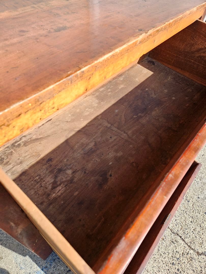 日本のアンティーク 欅の古いチェスト 無垢材 洋箪笥 引出し 収納 古家具