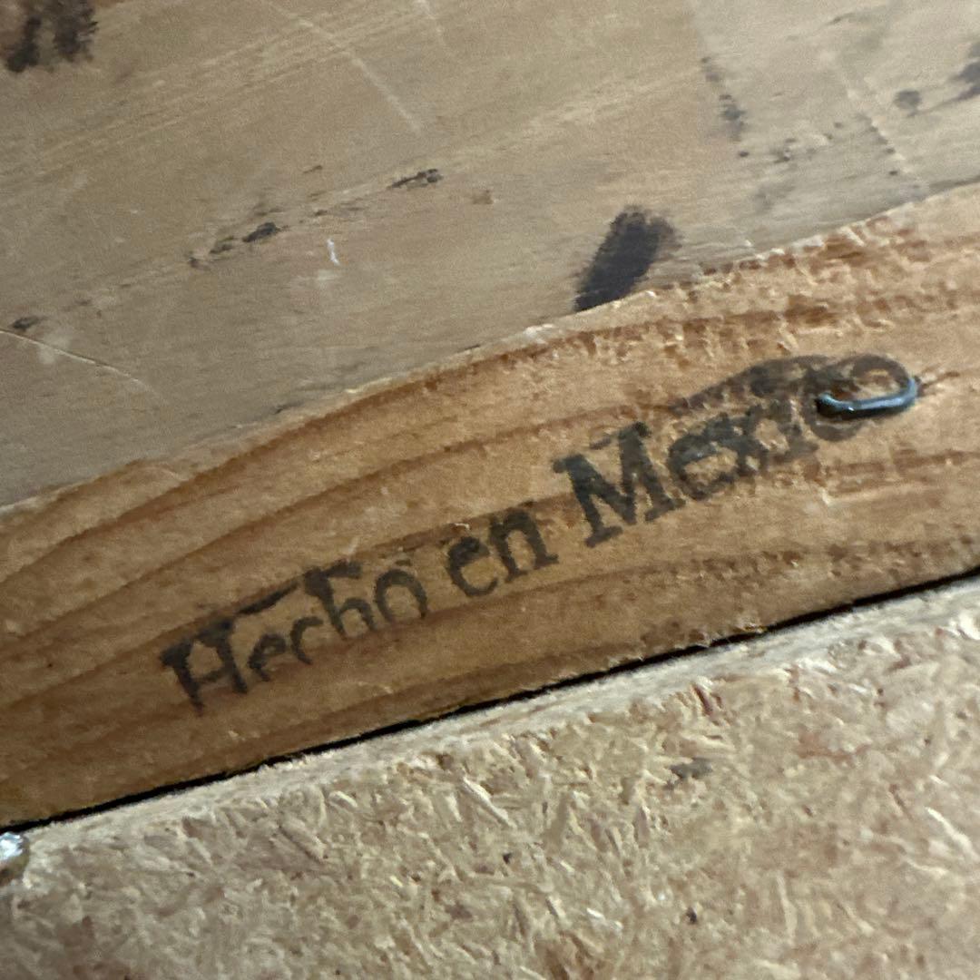 ナバホ族 サンドアート 壁掛け時計 サンフェイス カチナドール 44×44cm