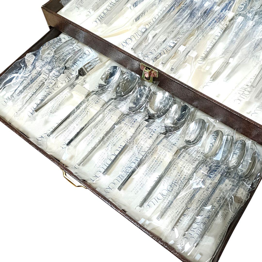 【未使用】ラッキーウッド　スカンジナビア　18-10　35本　カトラリーセット