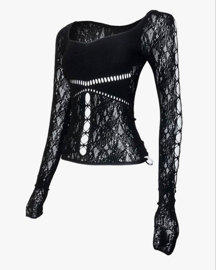 トップス theredthread S ruched sculpt body lace