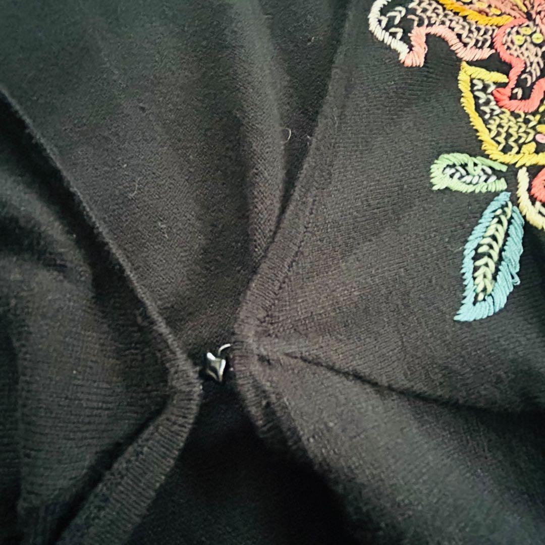 VIVIENNE TAM ✨ブラック カーディガン コットンシルクフラワー刺繍