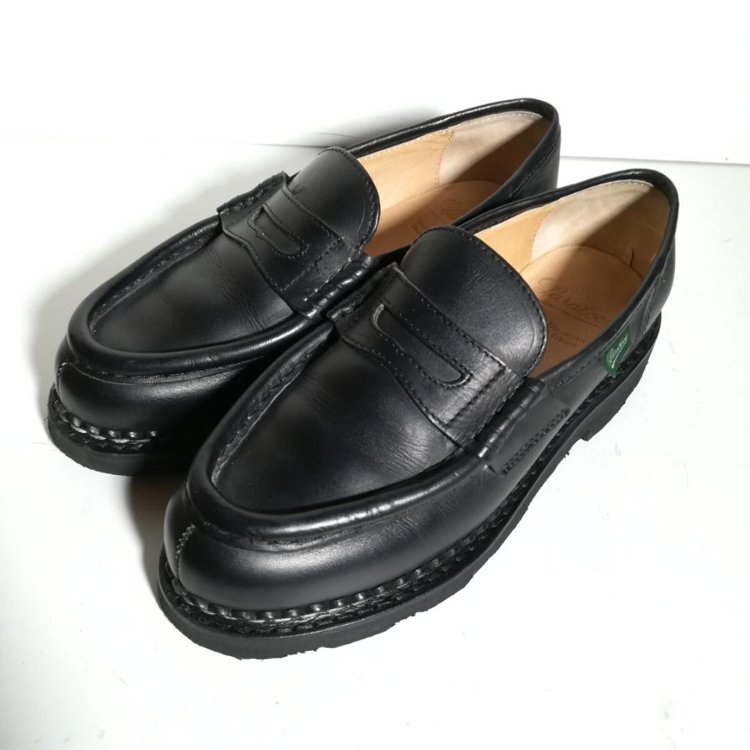 d0321 1,2回着用程度 パラブーツ オルセー ローファー 3.5 黒