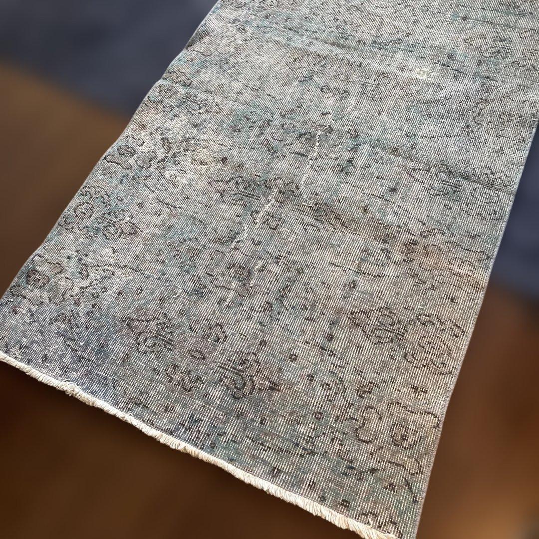 【ヴィンテージラグ】トルコ　ブルーグレー　アンティーク