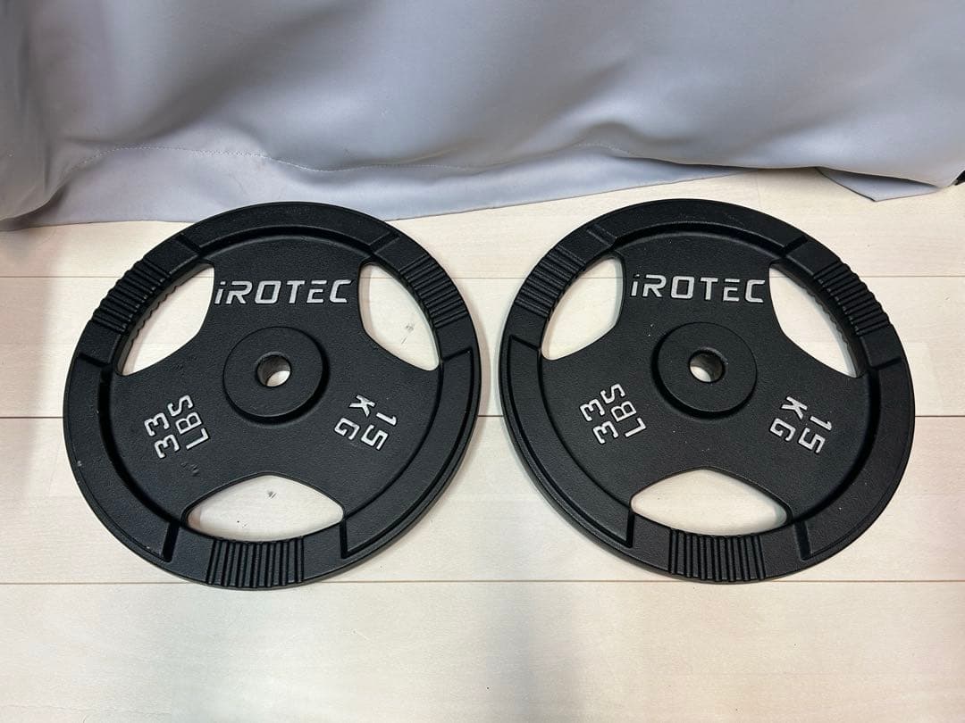 アイロテック　バーベルプレート　15キロ　2枚セット　合計30キロ