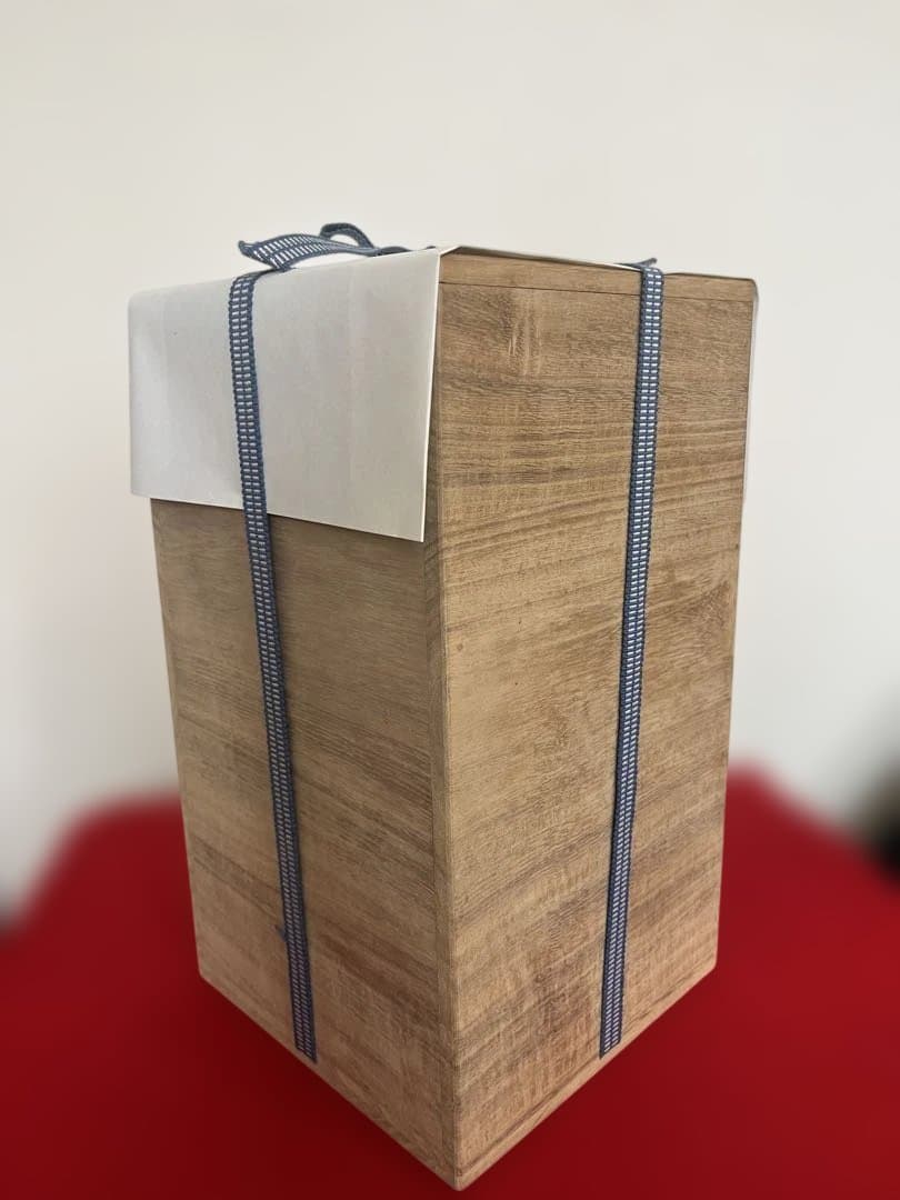 三代 徳田八十吉（正彦銘）深厚釉 瓢型 線文 花生 約29.5㎝ T306