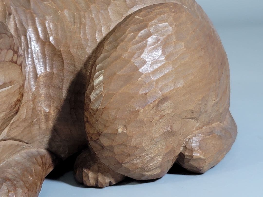 DT539 眠り猫 木彫 置物