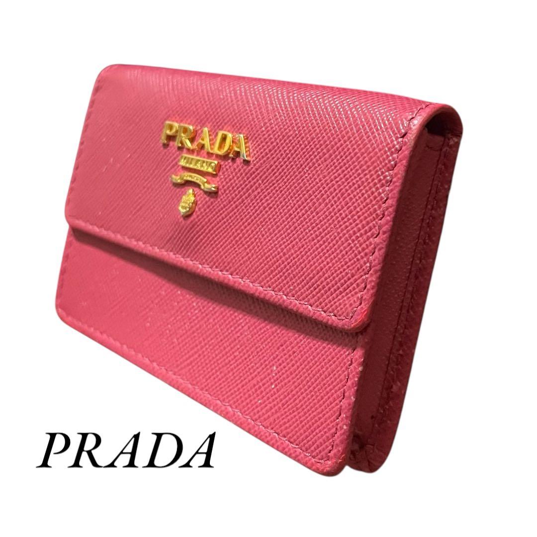 美品　PRADA プラダ サフィアーノレザー カードケース カード入れ 名刺入れ