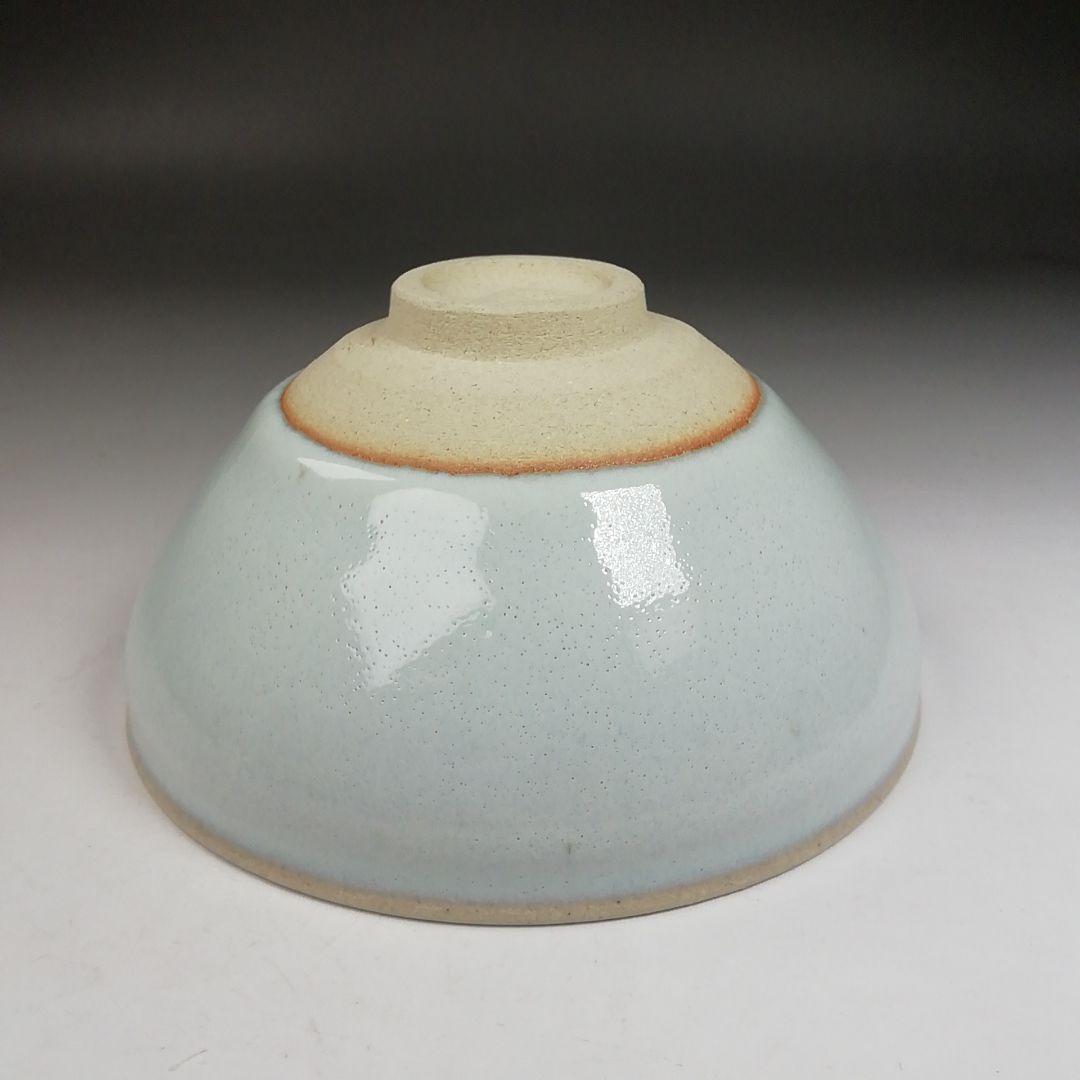 Ｗ１６１　茶碗　『白天目　茶碗』『古狭間窯　加藤菁山 作』『仕覆付』共箱　茶道具