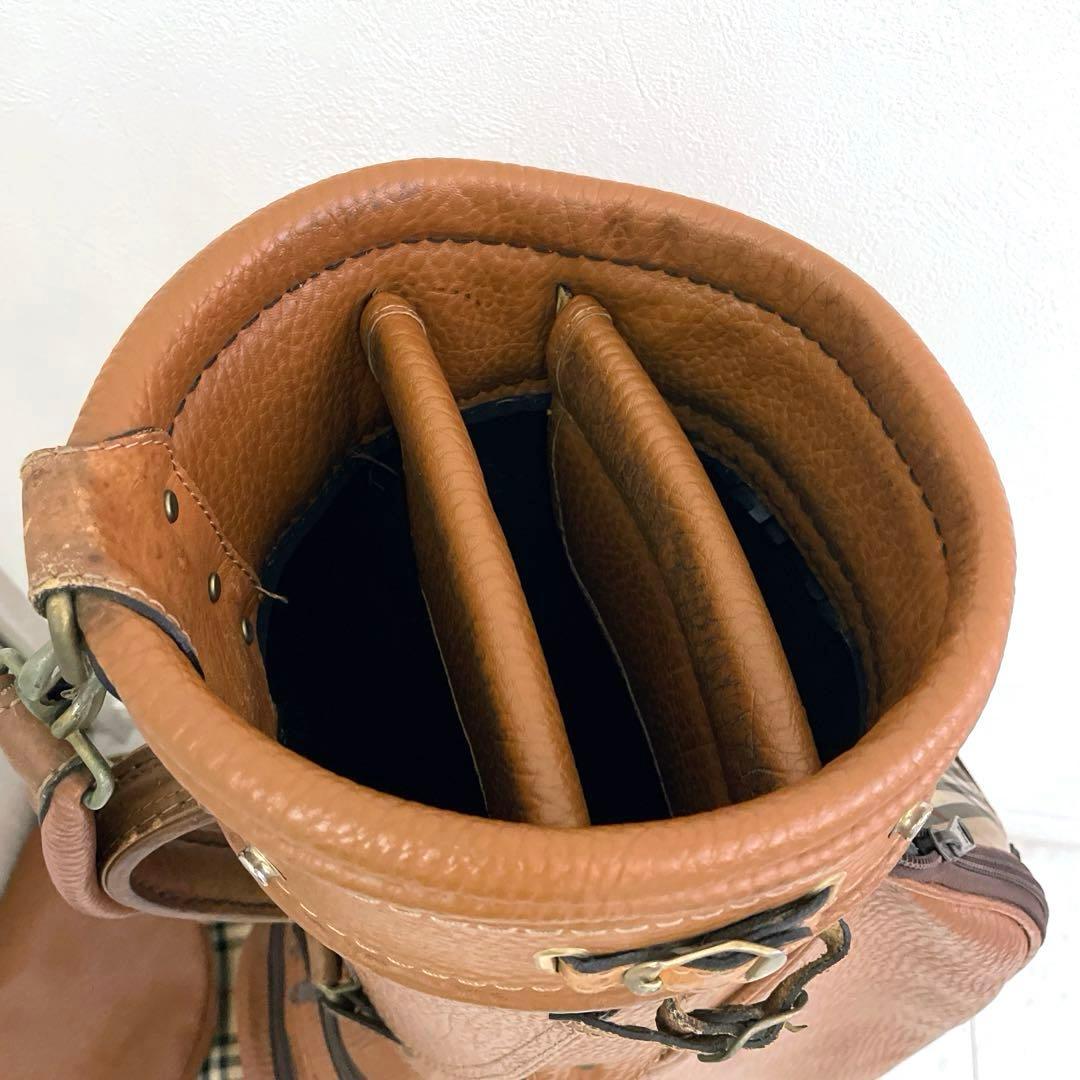 希少　バーバリー　ノヴァチェック ゴルフバッグ　キャディバッグ　本革使用