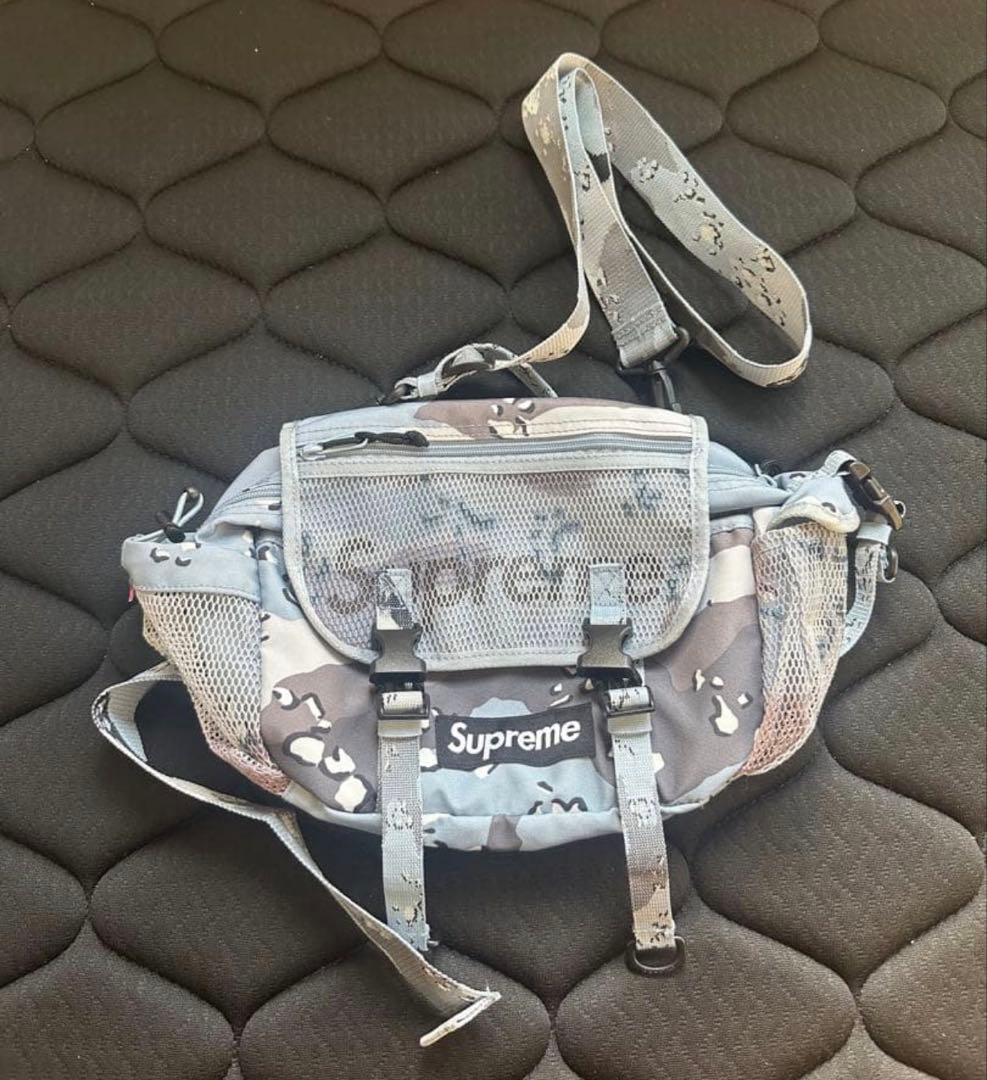 supreme ショルダーバッグ　カモフラ　水色