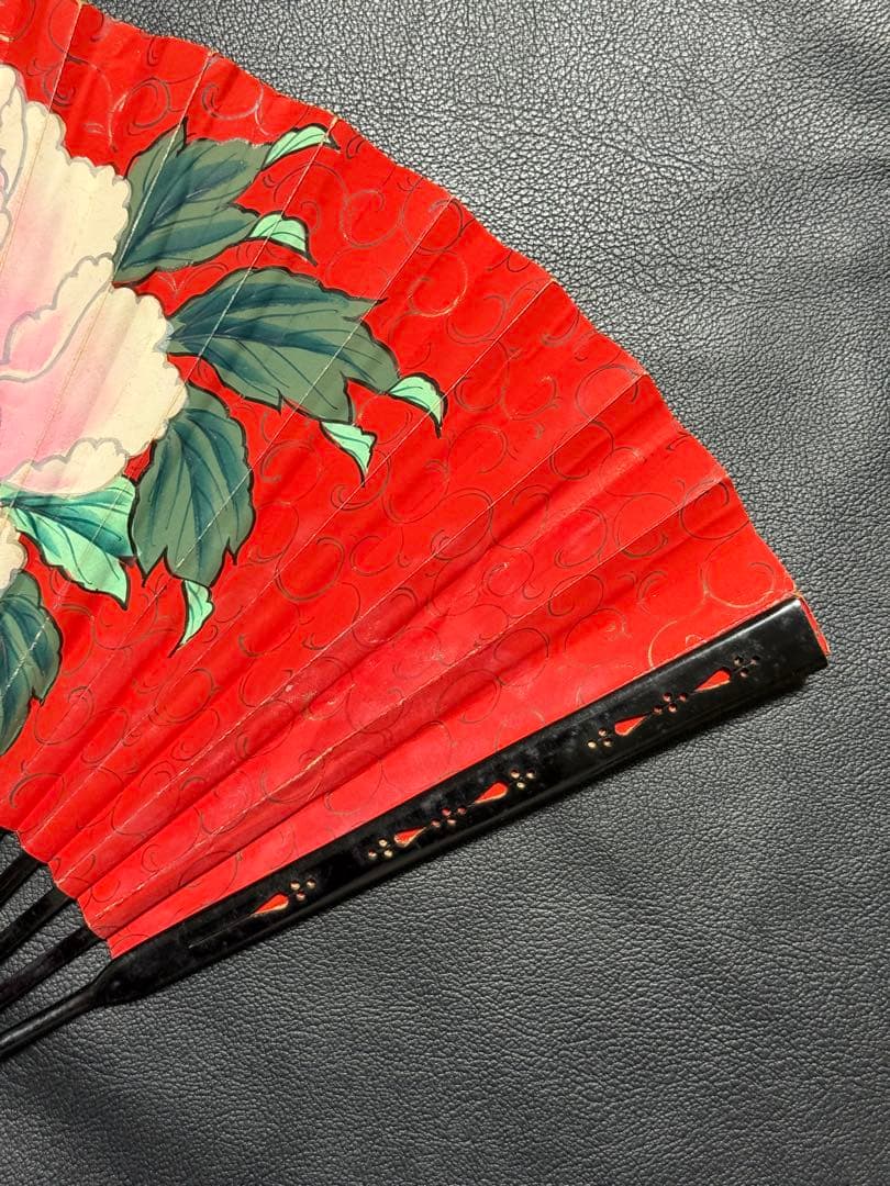 扇子　33cm 十松屋福井扇舗　勝修羅扇　旭日老松図　桐箱　仕舞扇　能楽　着物