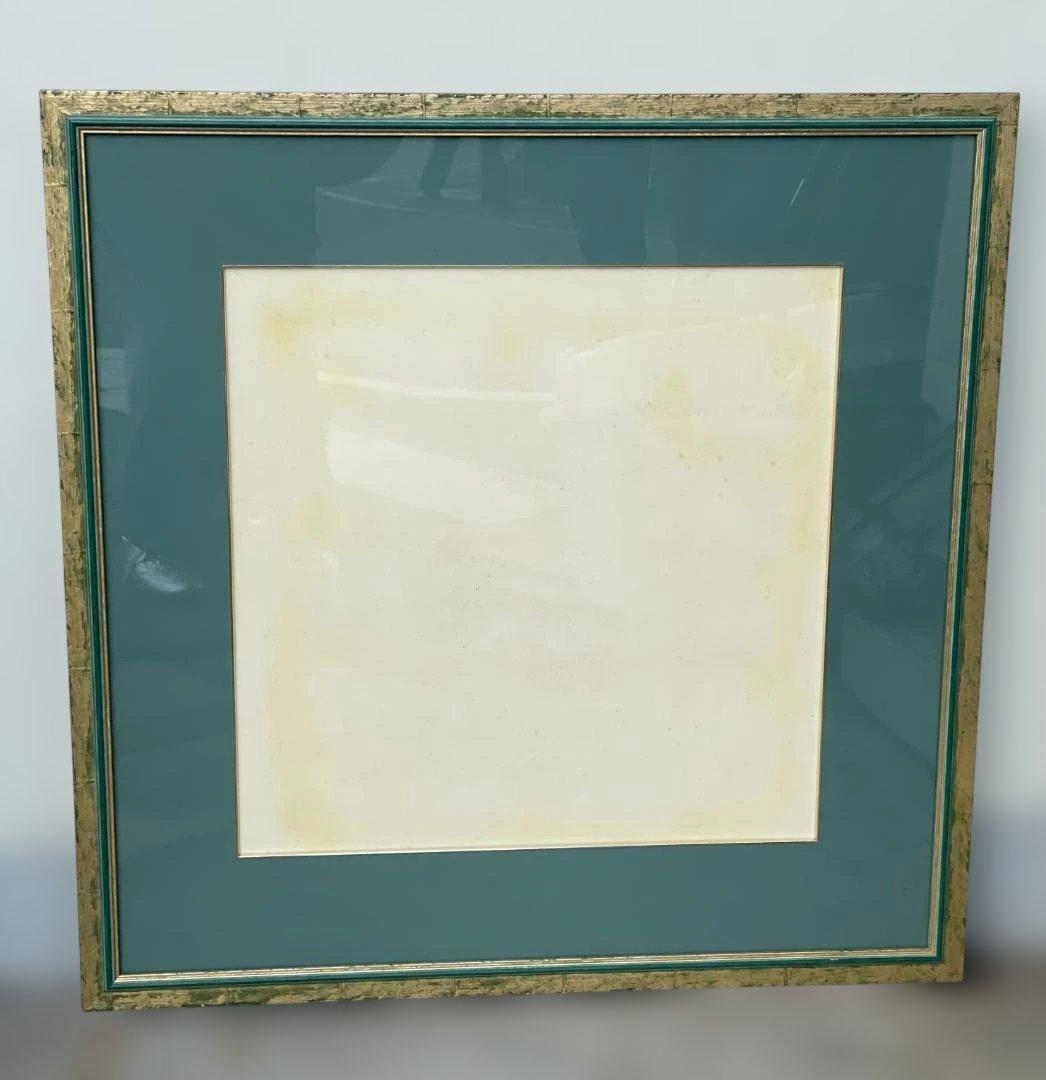 木製 大型 フレーム 額縁 絵画 写真 染色 展示 グリーン ゴールド 緑 金