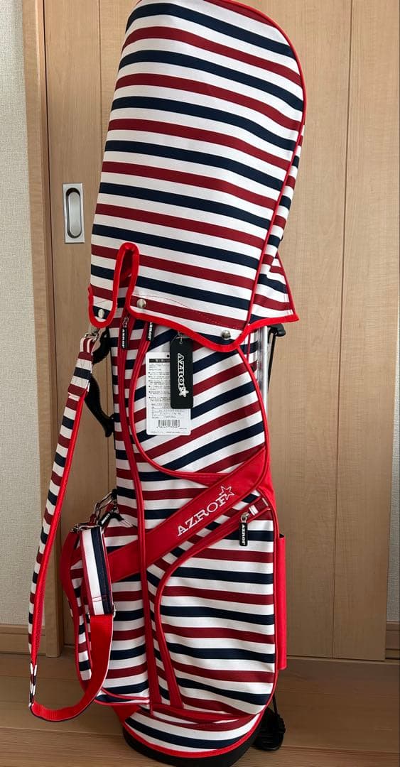 新品 AZROF アズロフ スタンド キャディバッグ トリヨコストライプ