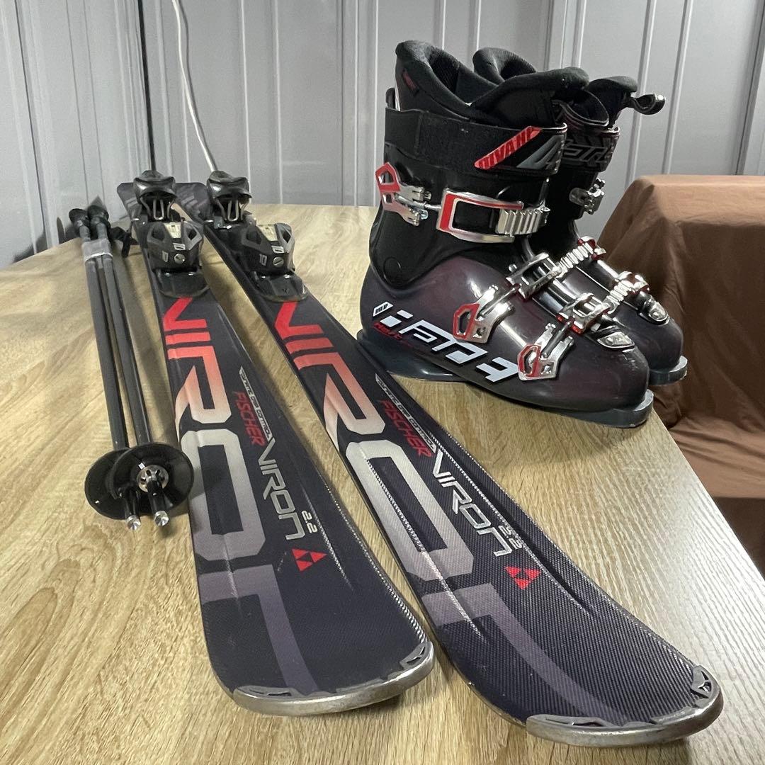 FISCHER165cm Hart27/27.5cmストック付きスキーセット