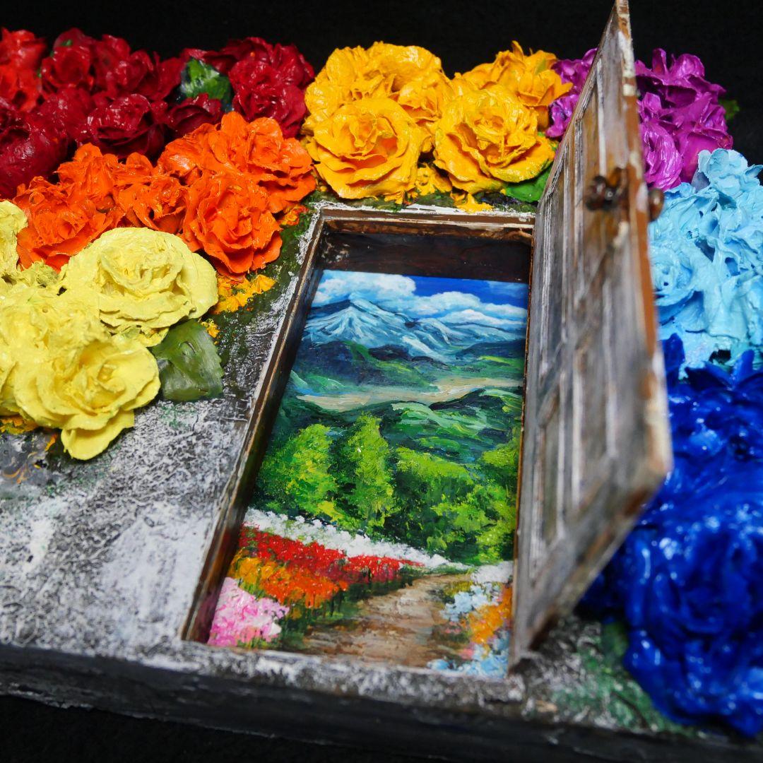 油絵 油彩 油彩画 絵 絵画【扉の先の世界】