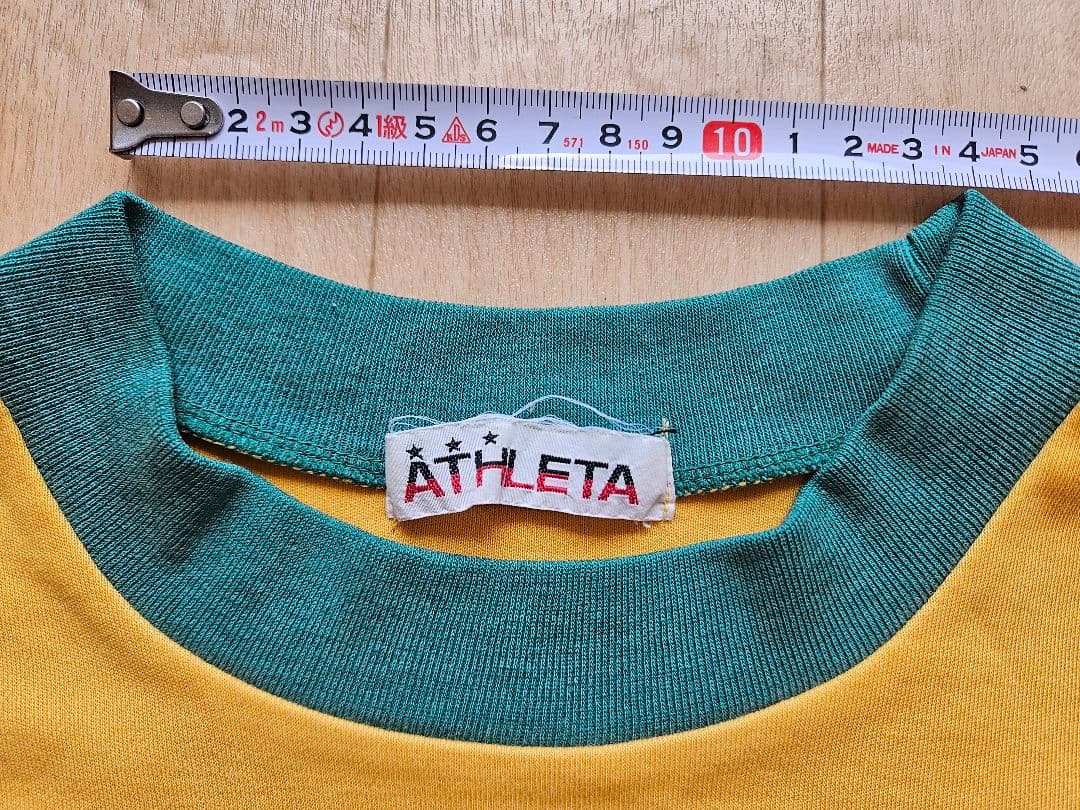 ⭐︎⭐︎⭐︎ATHLETA 昭和　イエロー×緑　 長袖サッカーシャツ