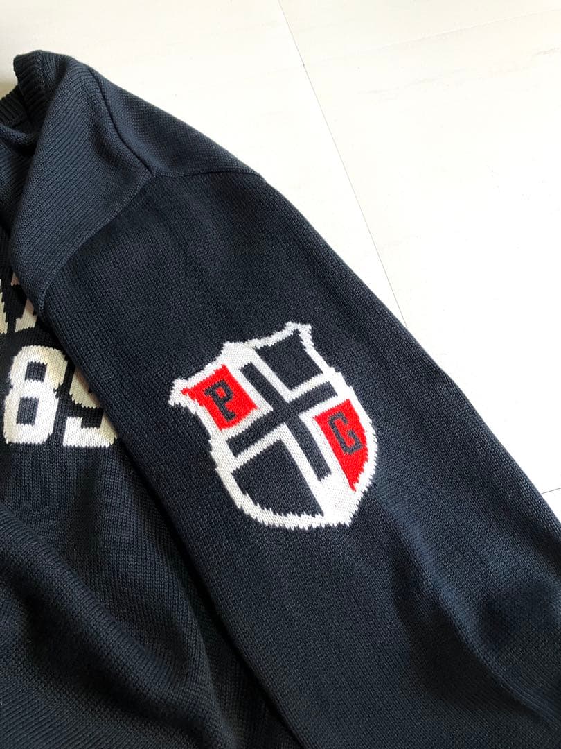 【美品】PEARLY GATES コットンクルーネックニット ブラック 5