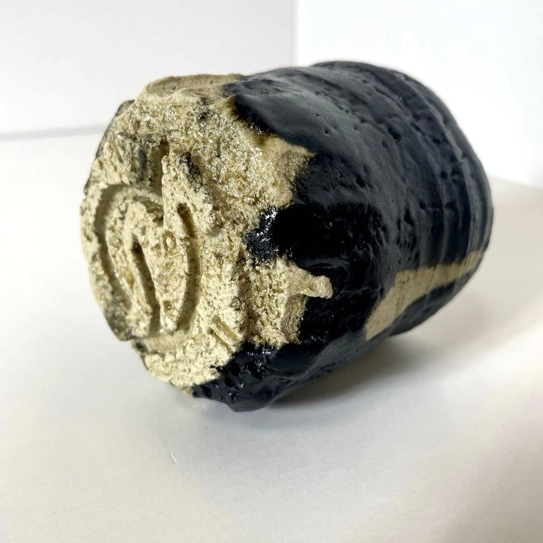 #XG538 陶芸家・山田和・引出割高台湯呑・織部焼・湯呑・酒器・未使用品