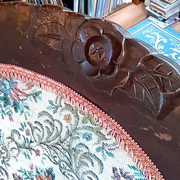 折り畳み式 ロッキングチェア◆ゴブラン織り✱アンティーク