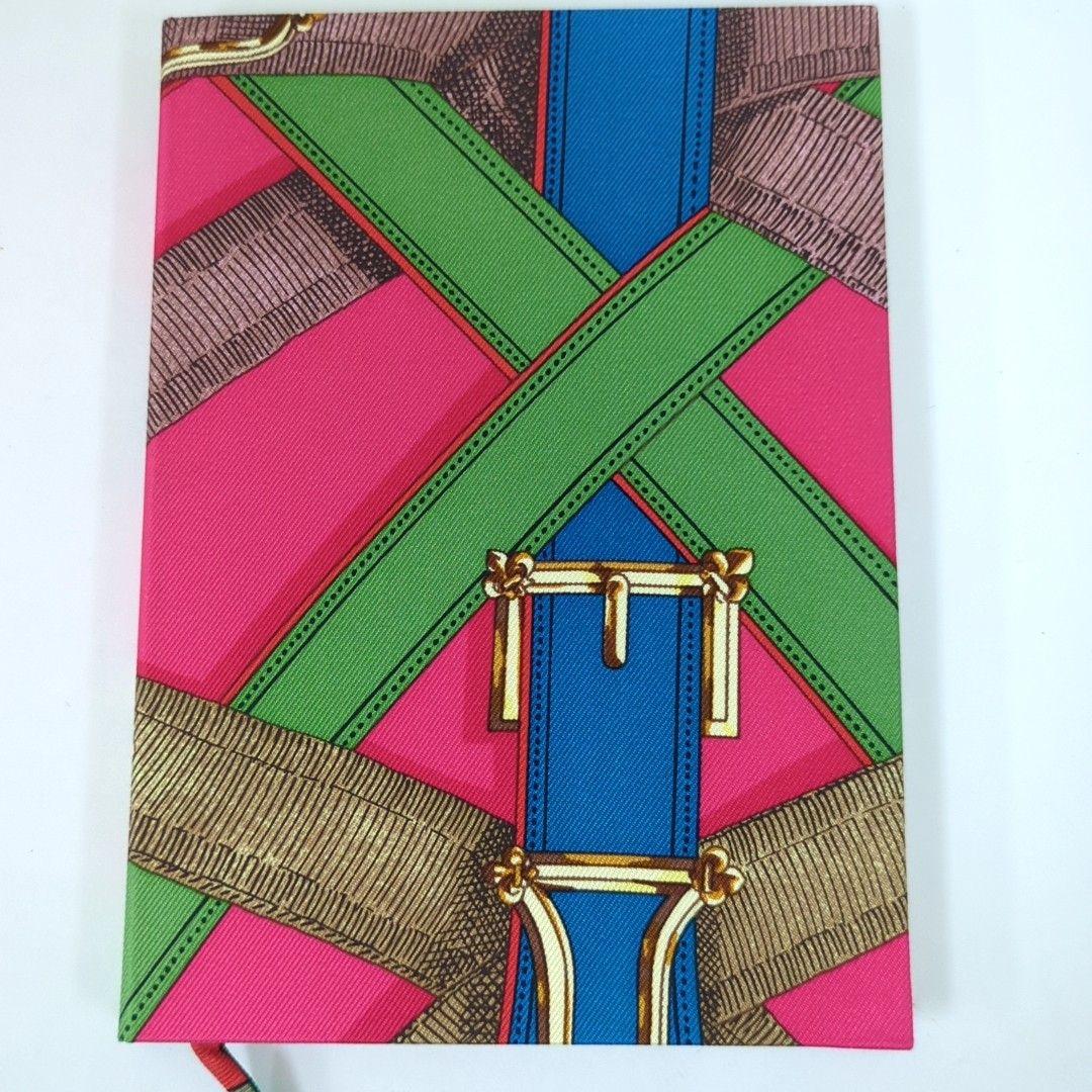 エルメス ベルトデザイン ノートブック メモ帳 ピンク カーキ ブルー【美品】