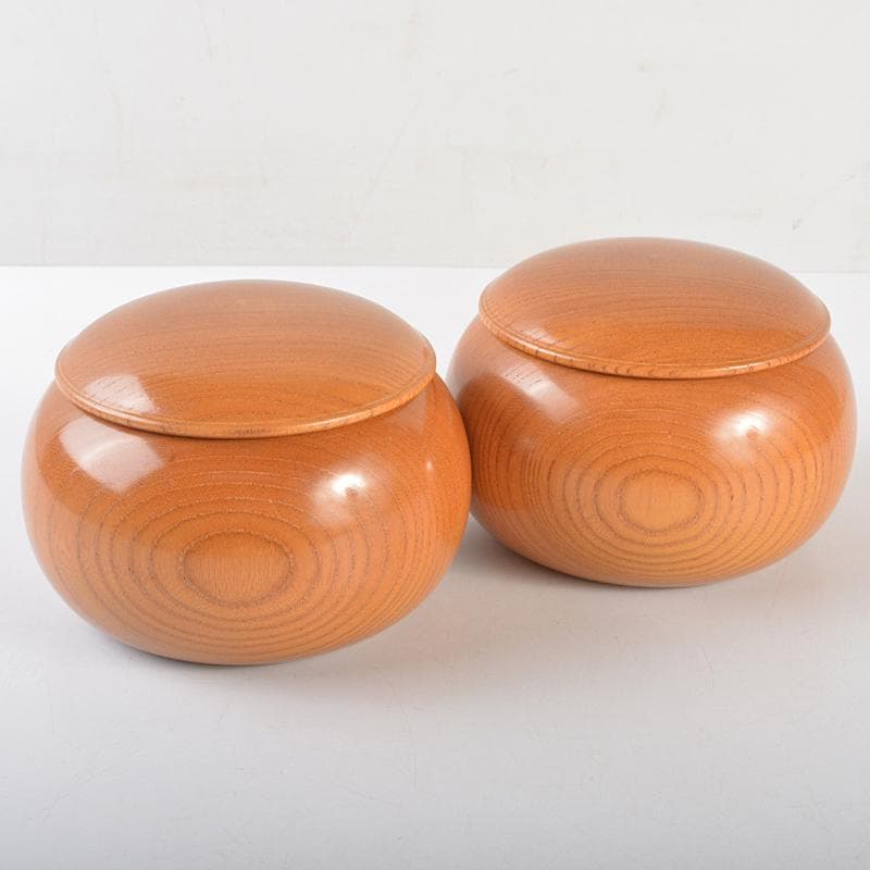 囲碁　鱗屋精製 碁石　本蛤碁石　那智黒碁石　碁笥　一套　共布共箱　MR7246B