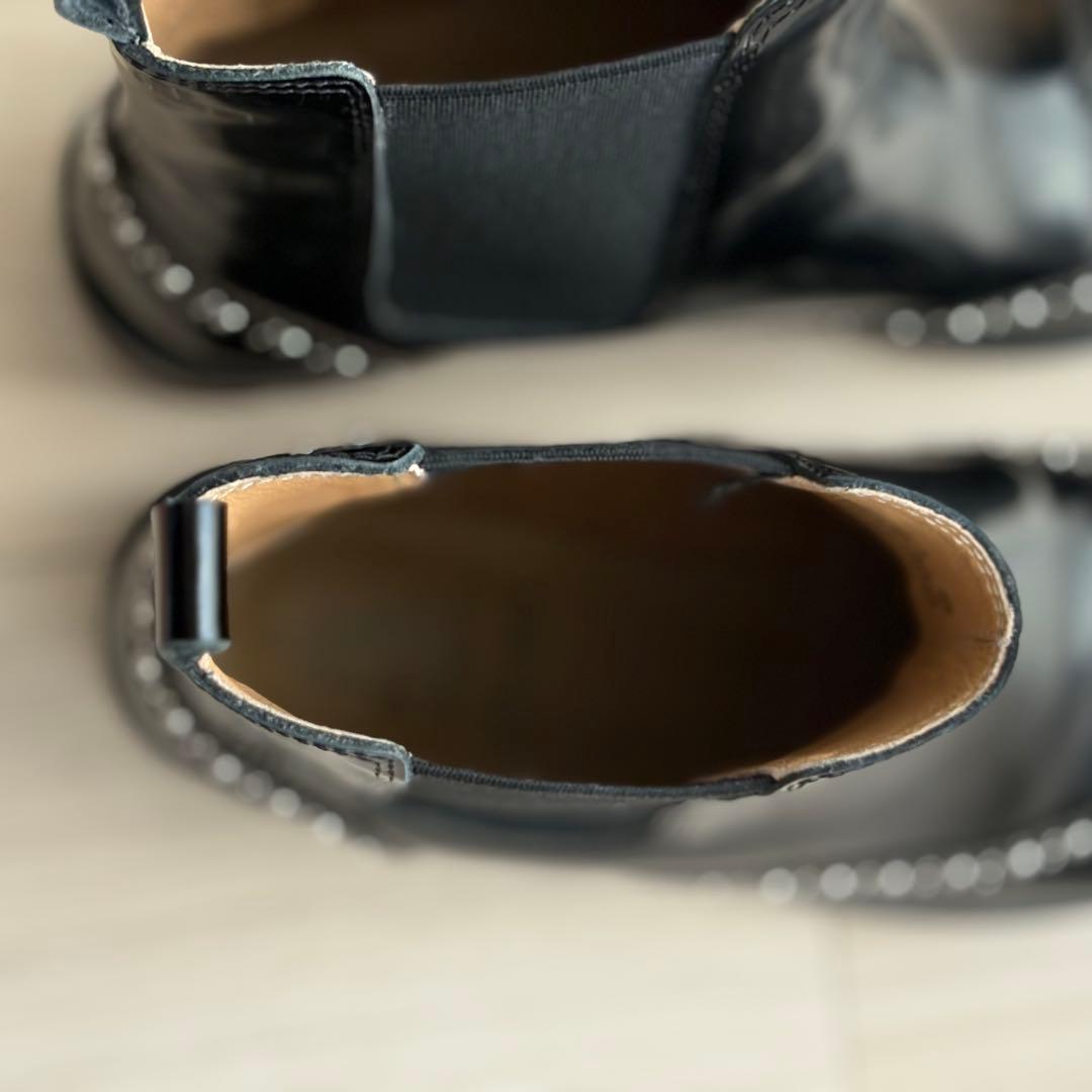 アルテサノス　スペイン　スタッズサイドゴアブーツ　黒　38