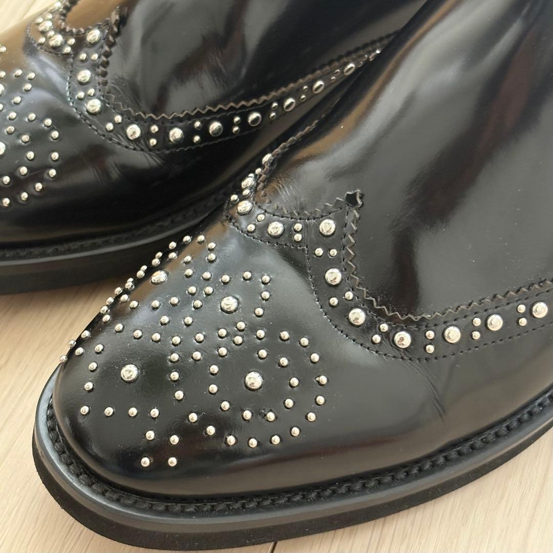 アルテサノス　スペイン　スタッズサイドゴアブーツ　黒　38