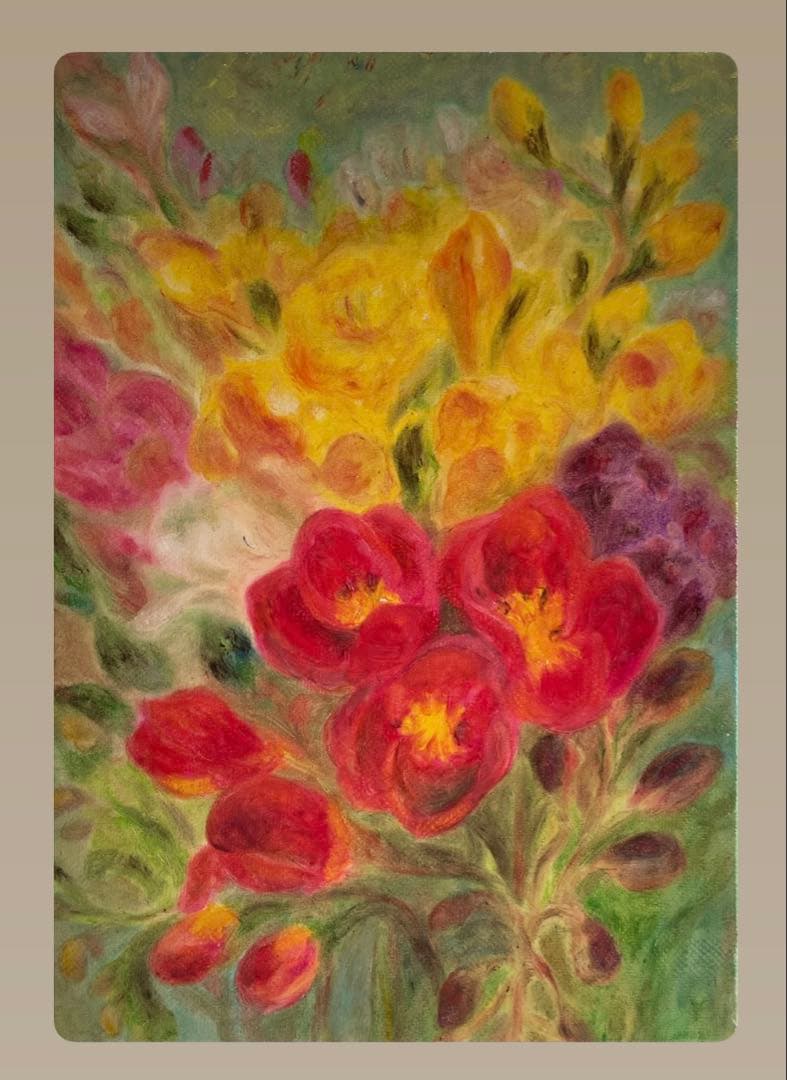 花束の絵※原画※真作※直筆サイン入り