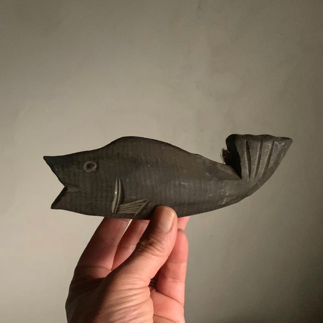 古い 自在鉤 横木 鯉 古道具 アンティーク オブジェ