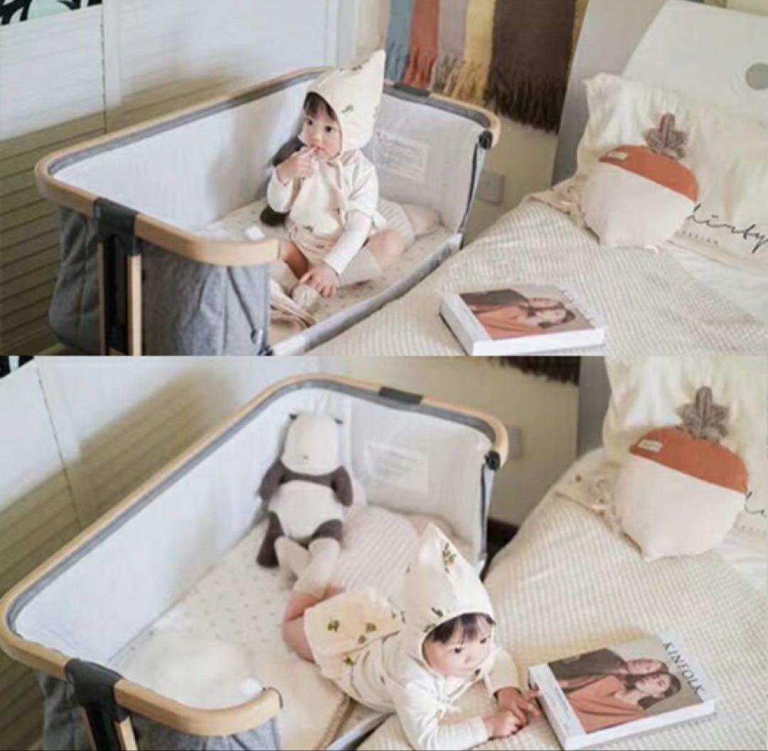 2025年購入未使用品　HZDMJ ベビーベッド　ベージュ