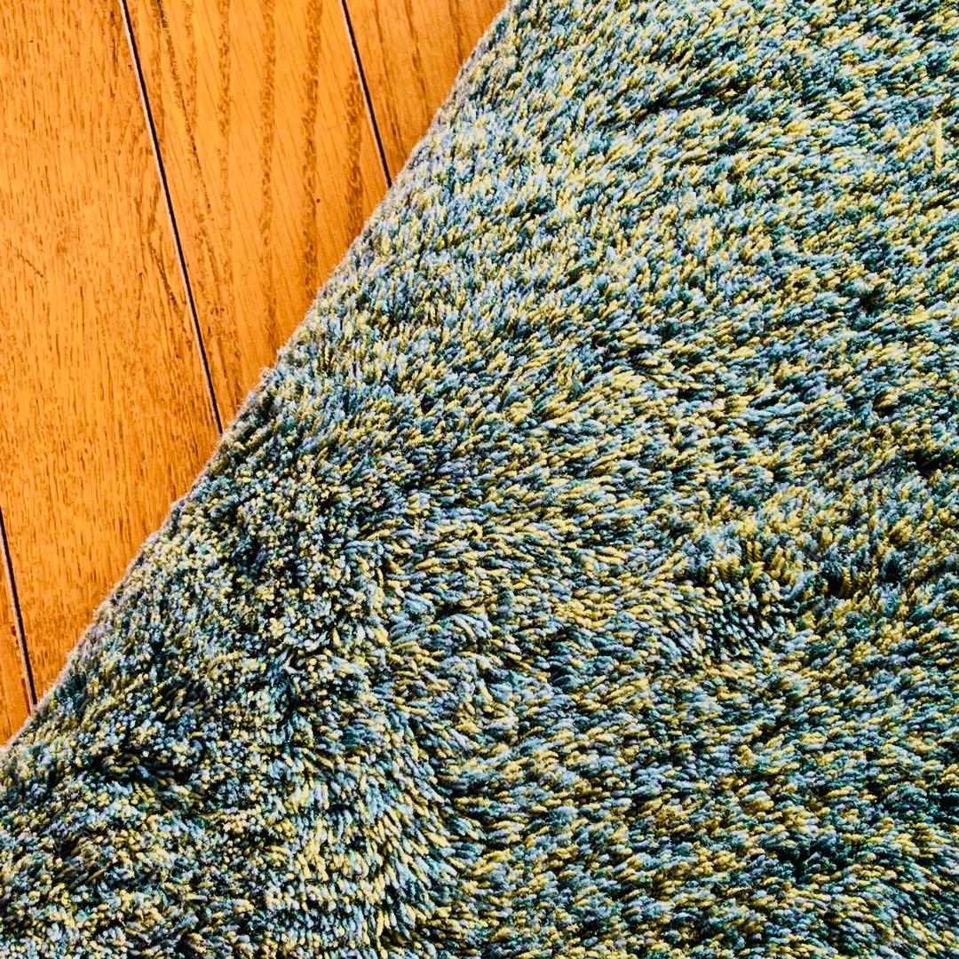 MomoNatural ラグマット 日本製 北欧風 グリーン 長方形 大型