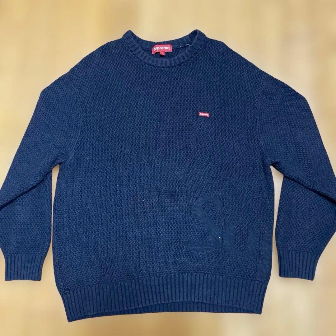 supreme small box logo ニット セーター　ネイビー　L