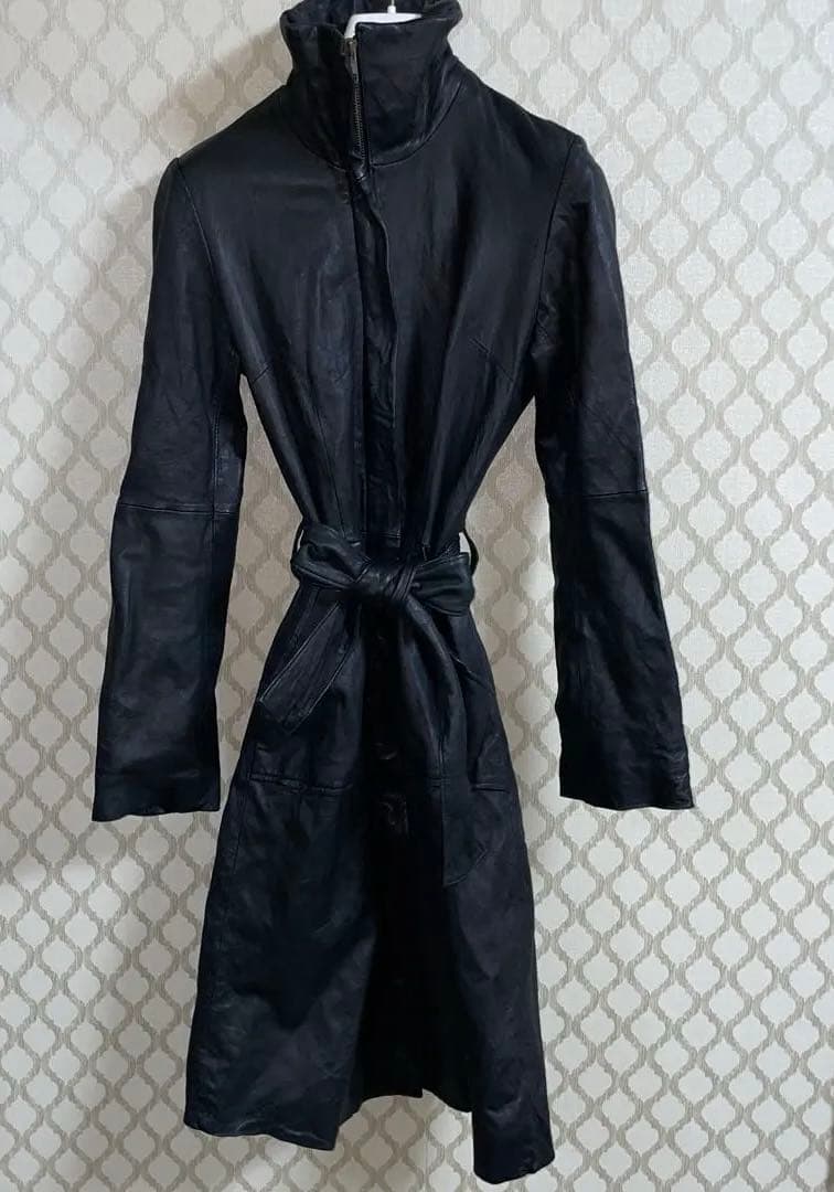 The first ラムレザー ジップアップワンピースブラック36