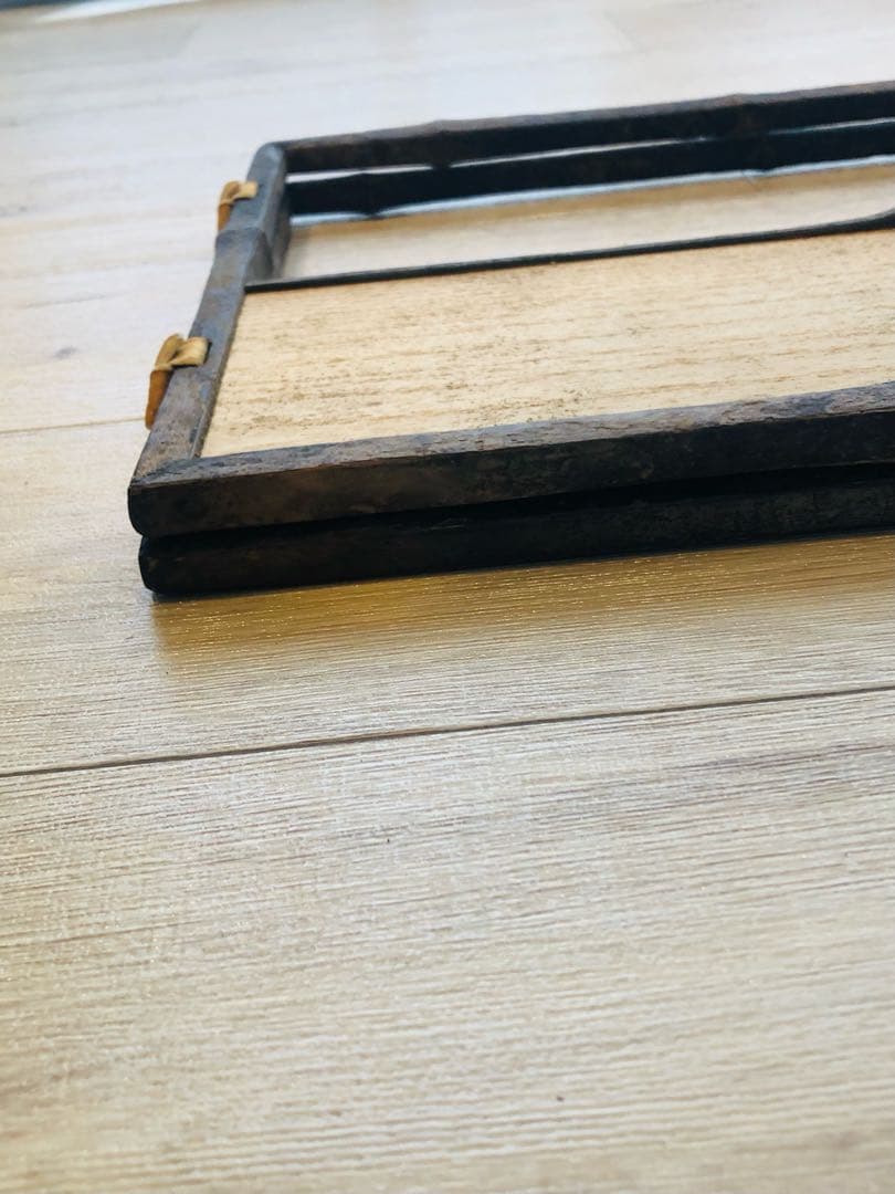 指物師　善州　造 古竹意　炉屏　２枚折 共箱付き 煎茶道具結界斑竹