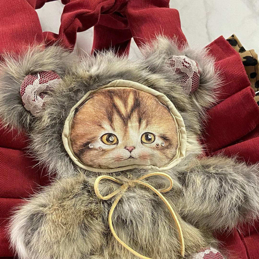 さ*ー様 コヤンイサムチョン【フリルバッグ】 デニムリメイク 猫バッグ ラビット