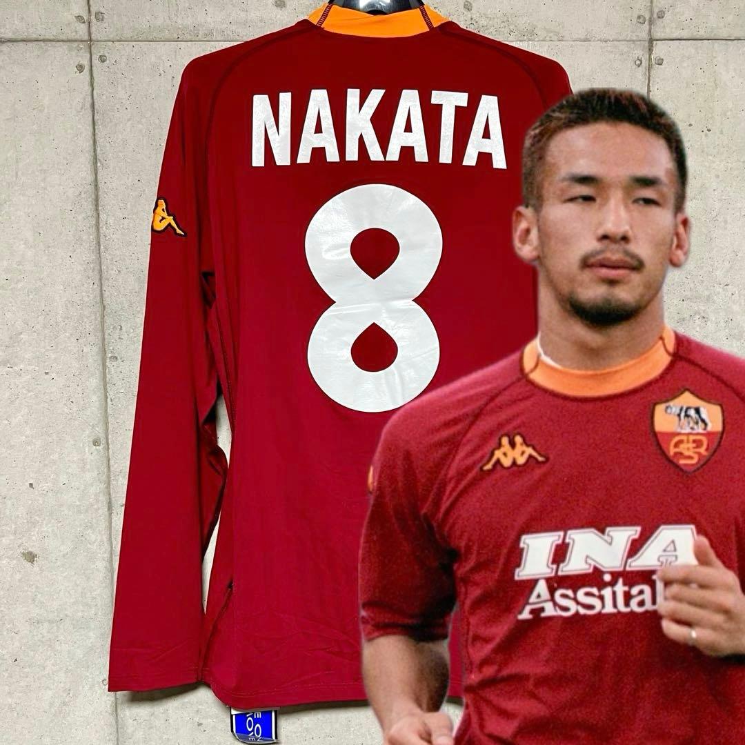 【新品/タグ付き】00/01 ASローマ ♯8 中田英寿 【XLサイズ】長袖