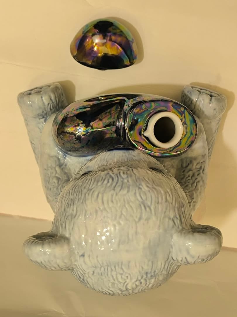 ハート型ガラスボトル 青と銀のクリスタル装飾