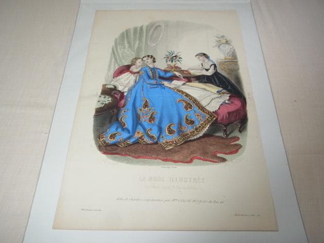 1866年銅版画◆フランス ファッション誌『ラ・モード・イリュストレ』No.39