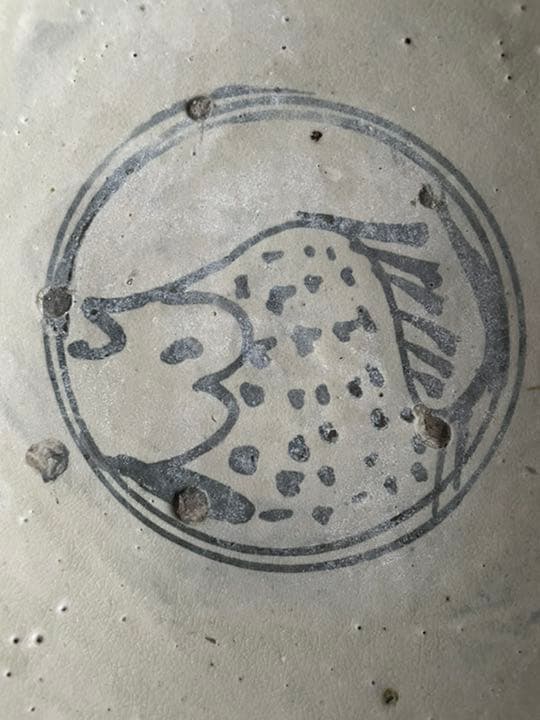 タイ　古陶　鉄絵魚紋鉢